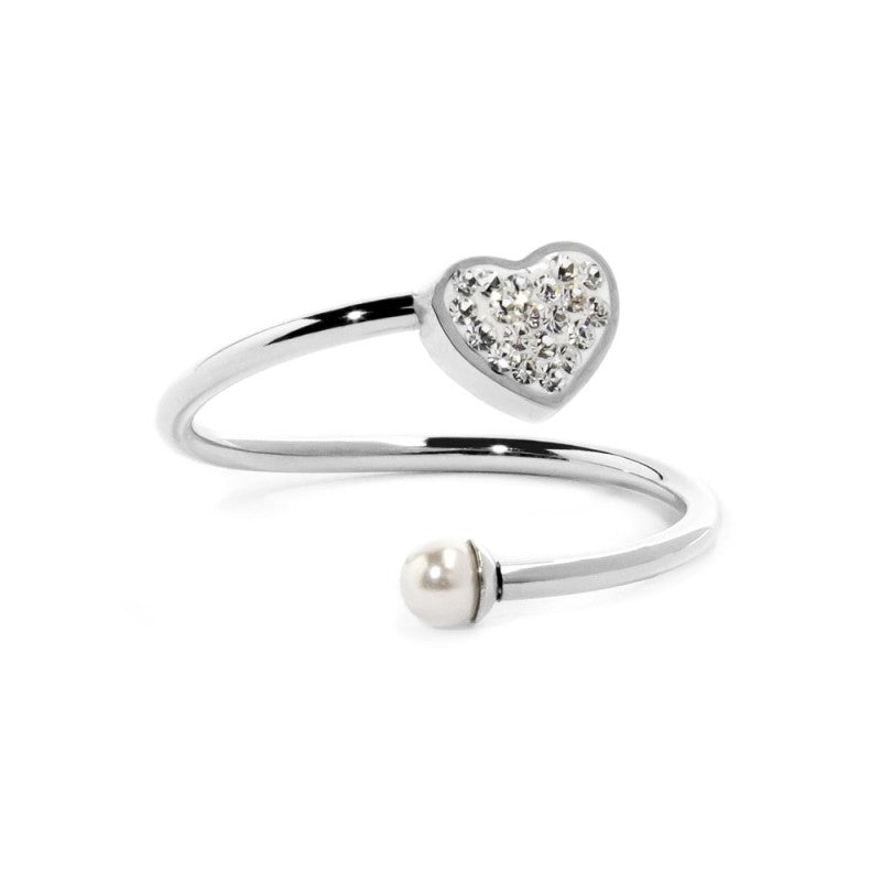 Anello cuore con cristalli e perle MARLU'