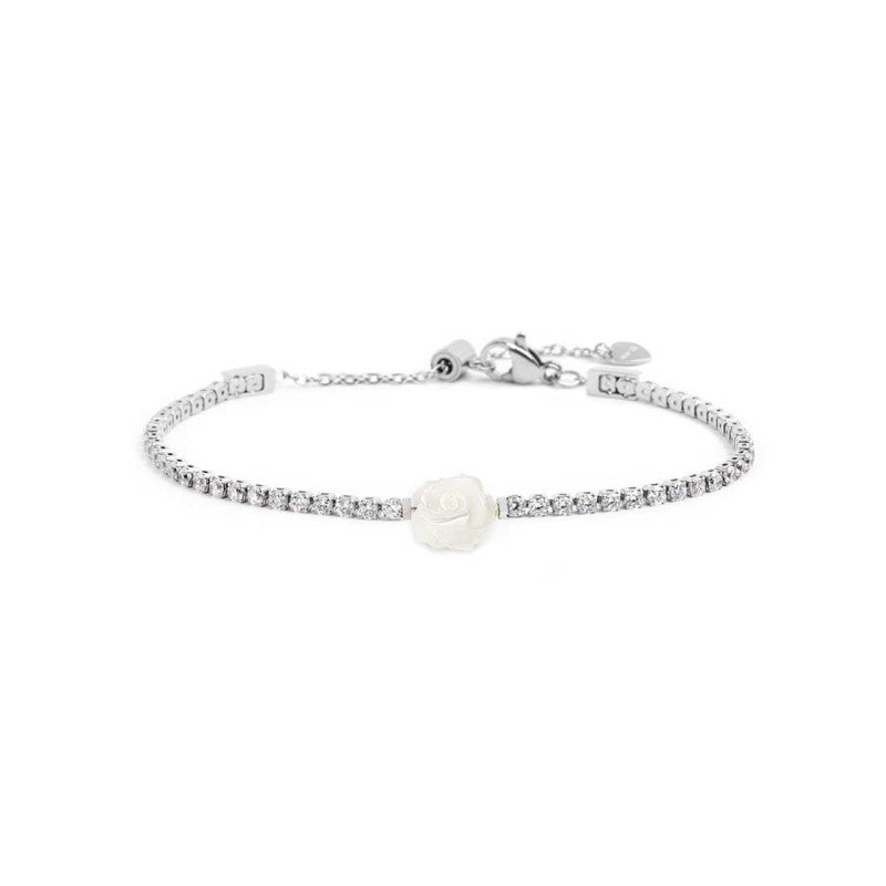 Bracciale tennis con rosa in madreperla MARLU'