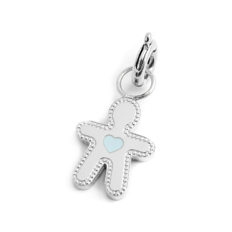 Charm bimbo cuore smalto azzurro MARLU'