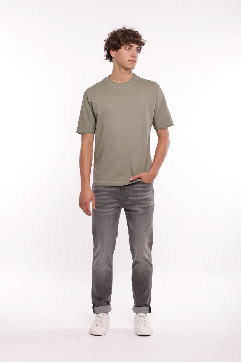 JEANS SLIM FIT GRIGIO 7X8