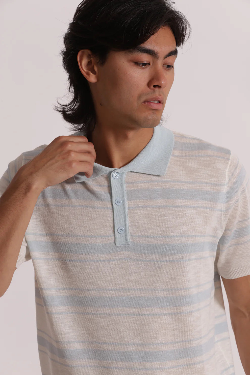 POLO IN MAGLIA A RIGHE LEGGERA 7x8