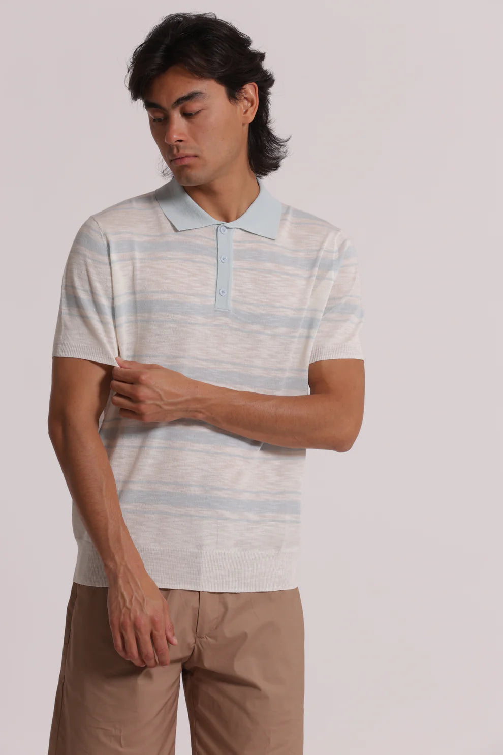 POLO IN MAGLIA A RIGHE LEGGERA 7x8