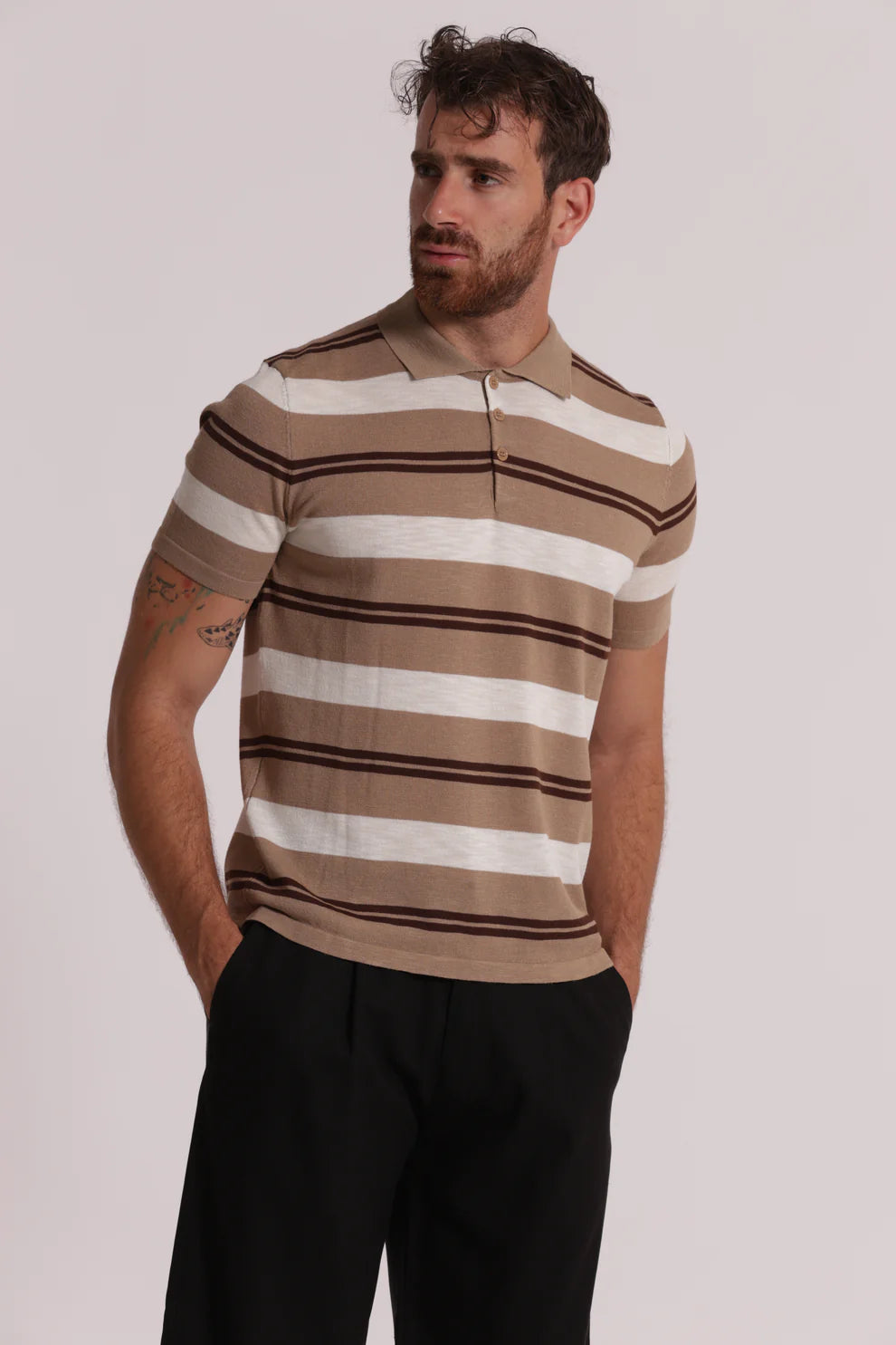 MAGLIA POLO A RIGHE LEGGERA 7x8