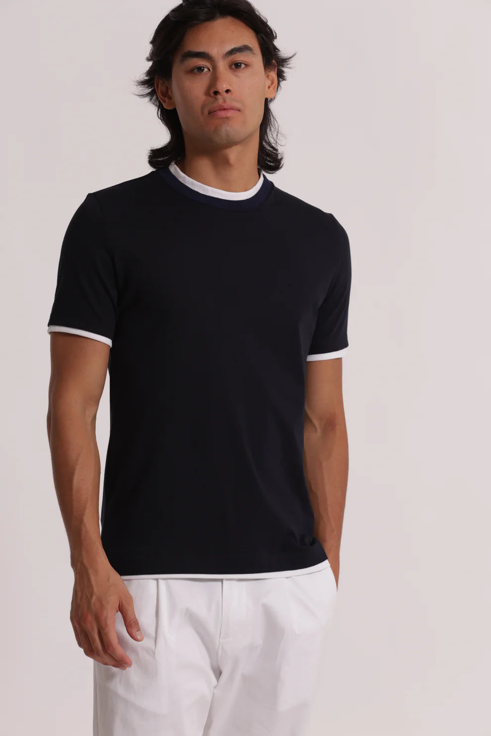 T-SHIRT BLU IN COTONE 7x8