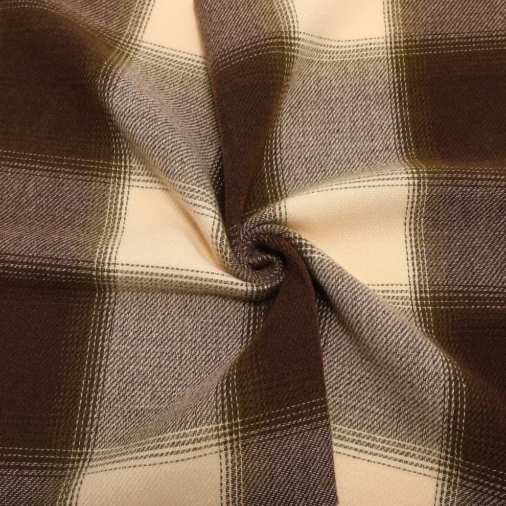 SCIARPA CON MOTIVO TARTAN E FRANGE 7X8