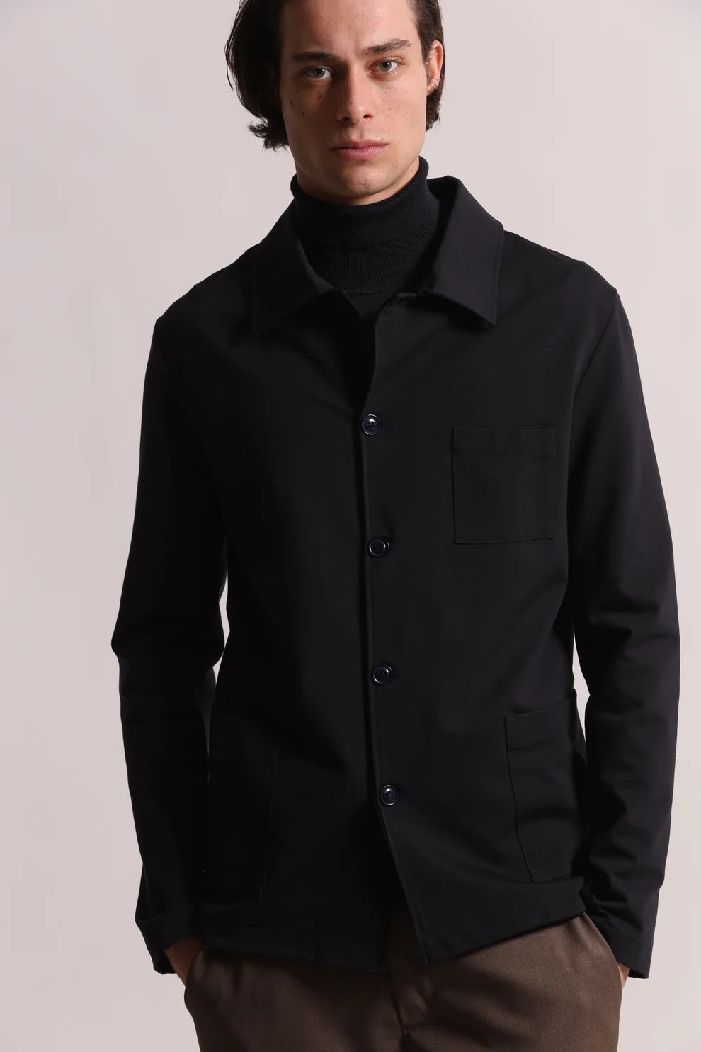 GIACCA CAMICIA IN TINTA UNITA 7x8