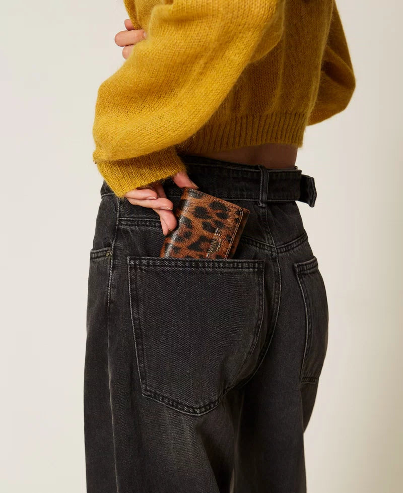 Portafoglio piccolo animalier con patta TWINSET