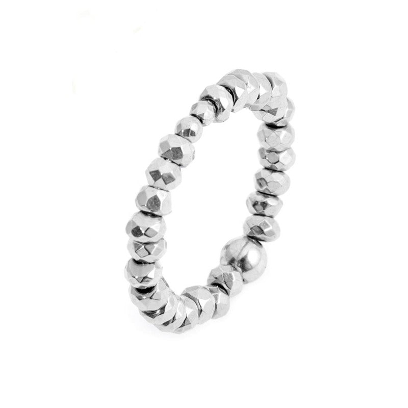 Anello elastico ematite sfaccettata MARLU'