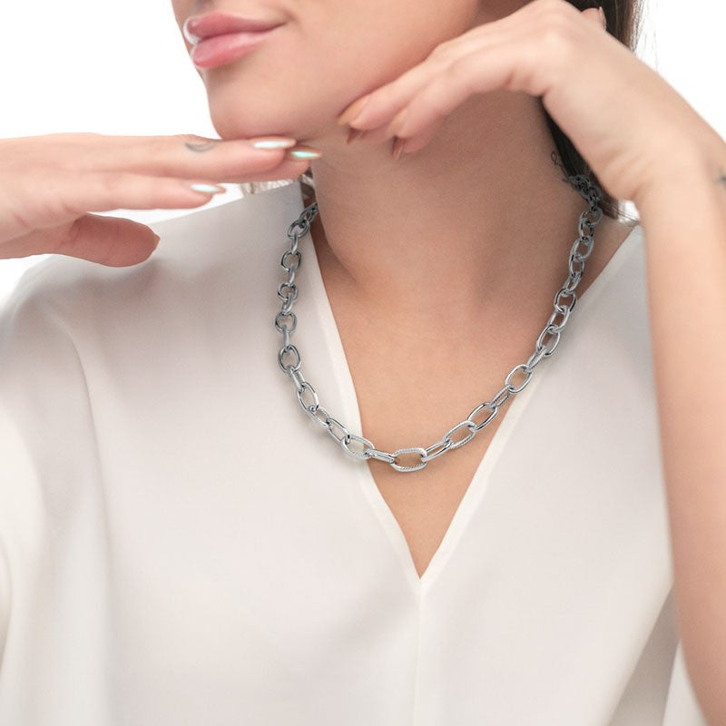 Collana catena maglia larga Marlù