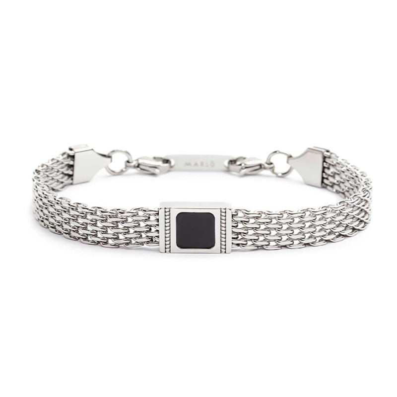 Bracciale con pietra centrale catena mesh MARLU'