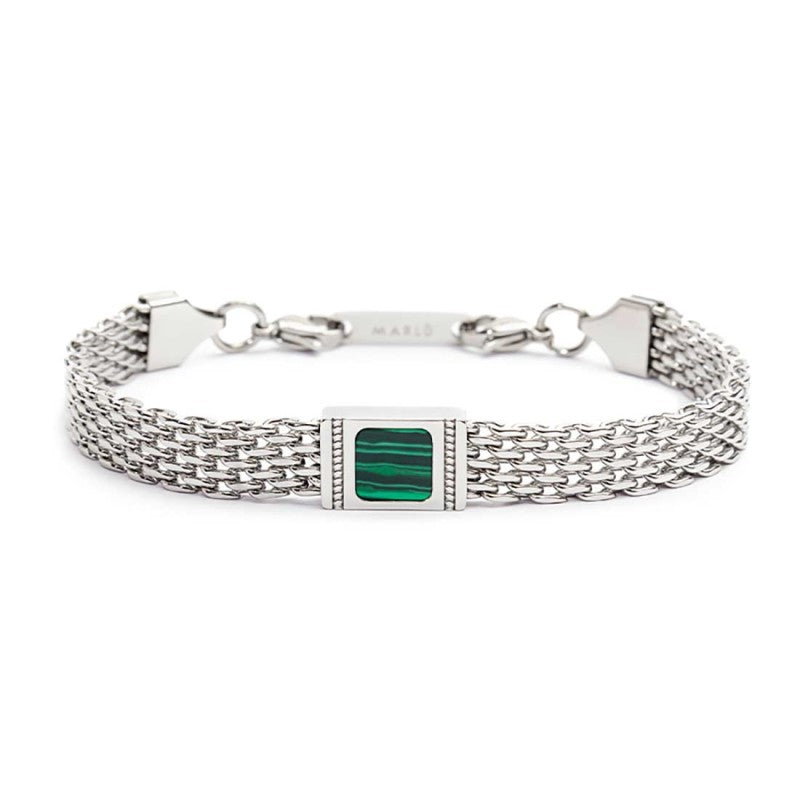 Bracciale con pietra centrale catena mesh MARLU'