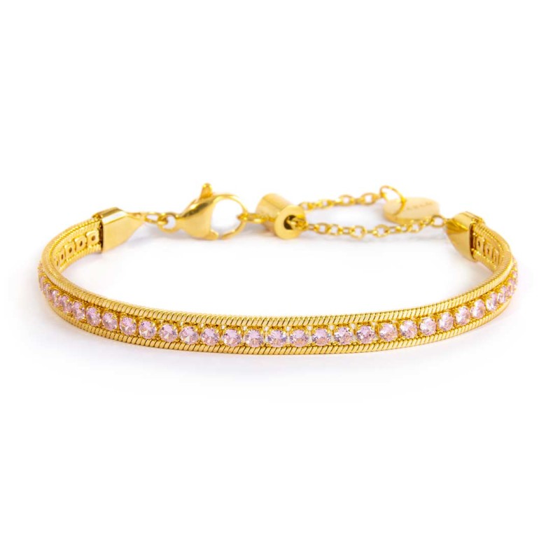 Bracciale tennis zirconi baguette catena snake squadrata Marlù