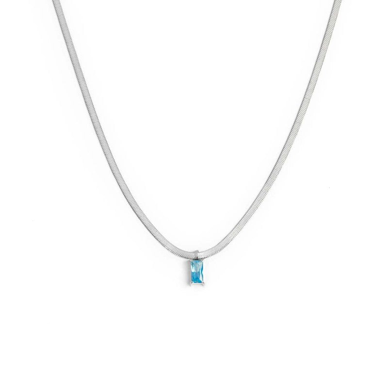 Collana catena snake con zircone baguette Marlù