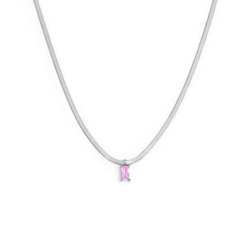 Collana catena snake con zircone baguette Marlù