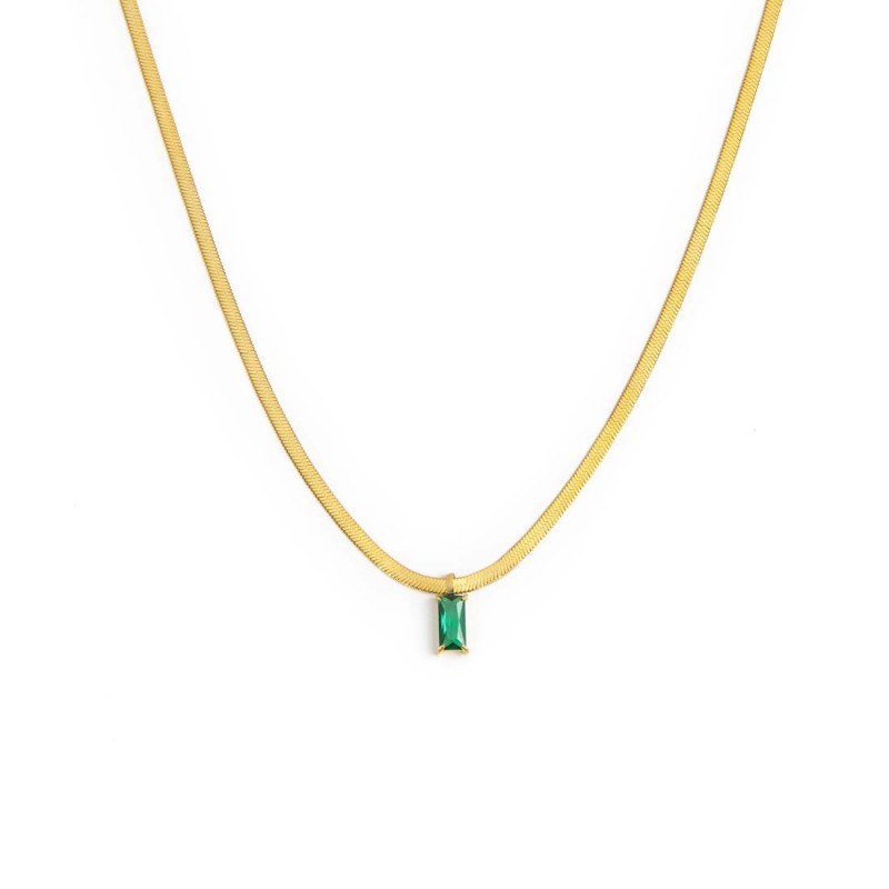 Collana catena snake con zircone baguette Marlù