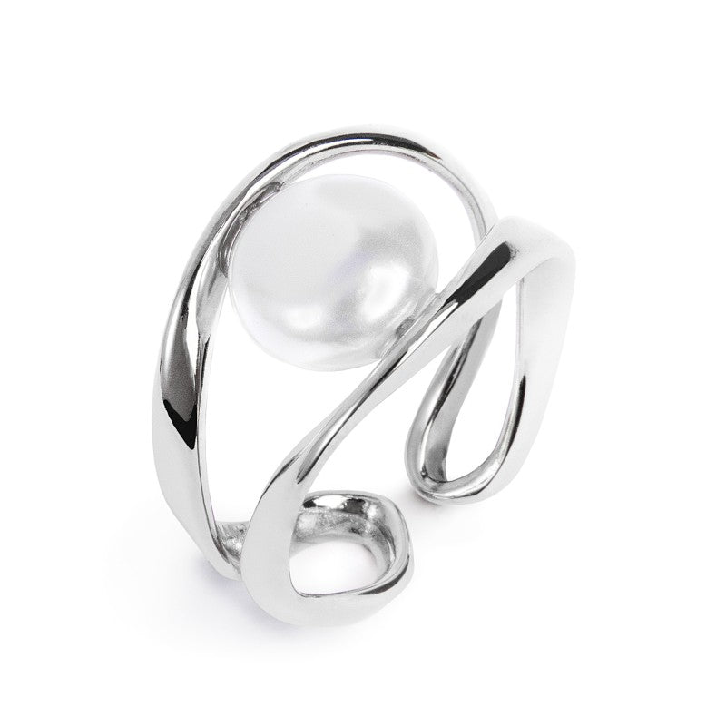 Anello a doppia fascia con perla MARLU'