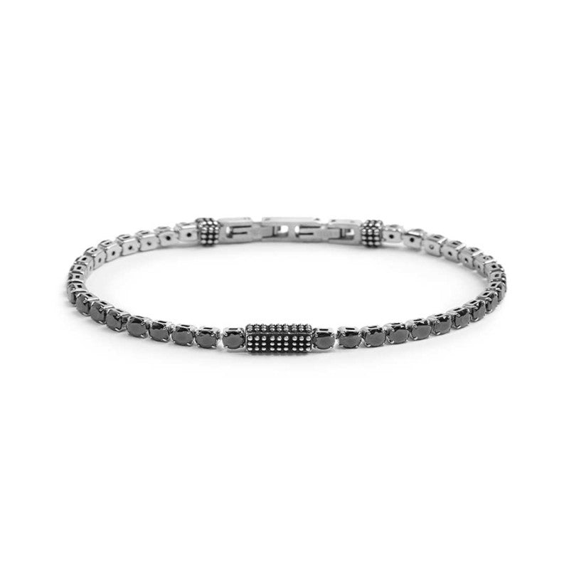 Bracciale catena tennis con zirconi neri 4mm Marlù