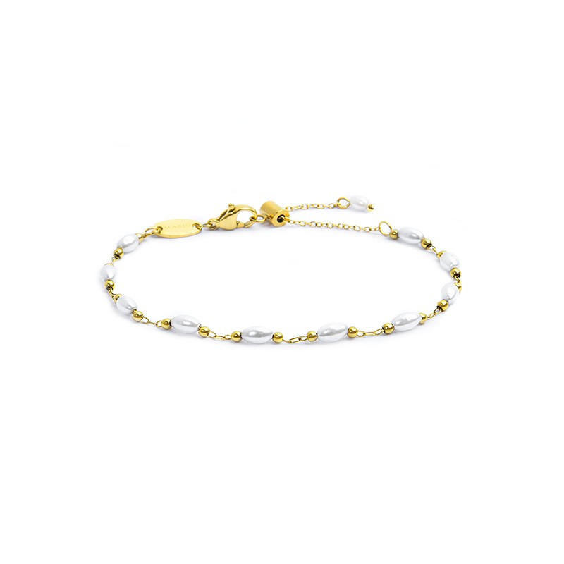 Bracciale catena con perle irregolari Marlù