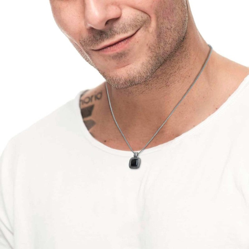 Collana con onice nera quadrata Marlù