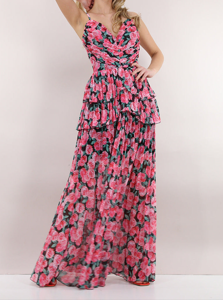 ABITO LUNGO PLISSÈ FANTASIA ROSE Odi et Amo