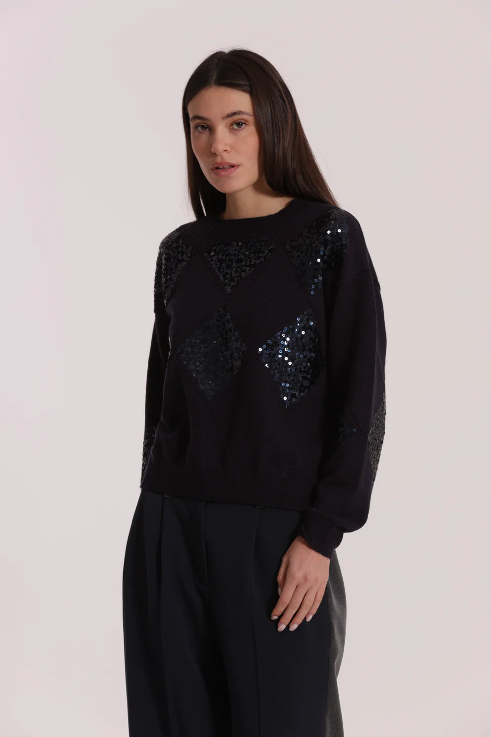 MAGLIA CON ROMBI E PAILLETES MIMI-MUA