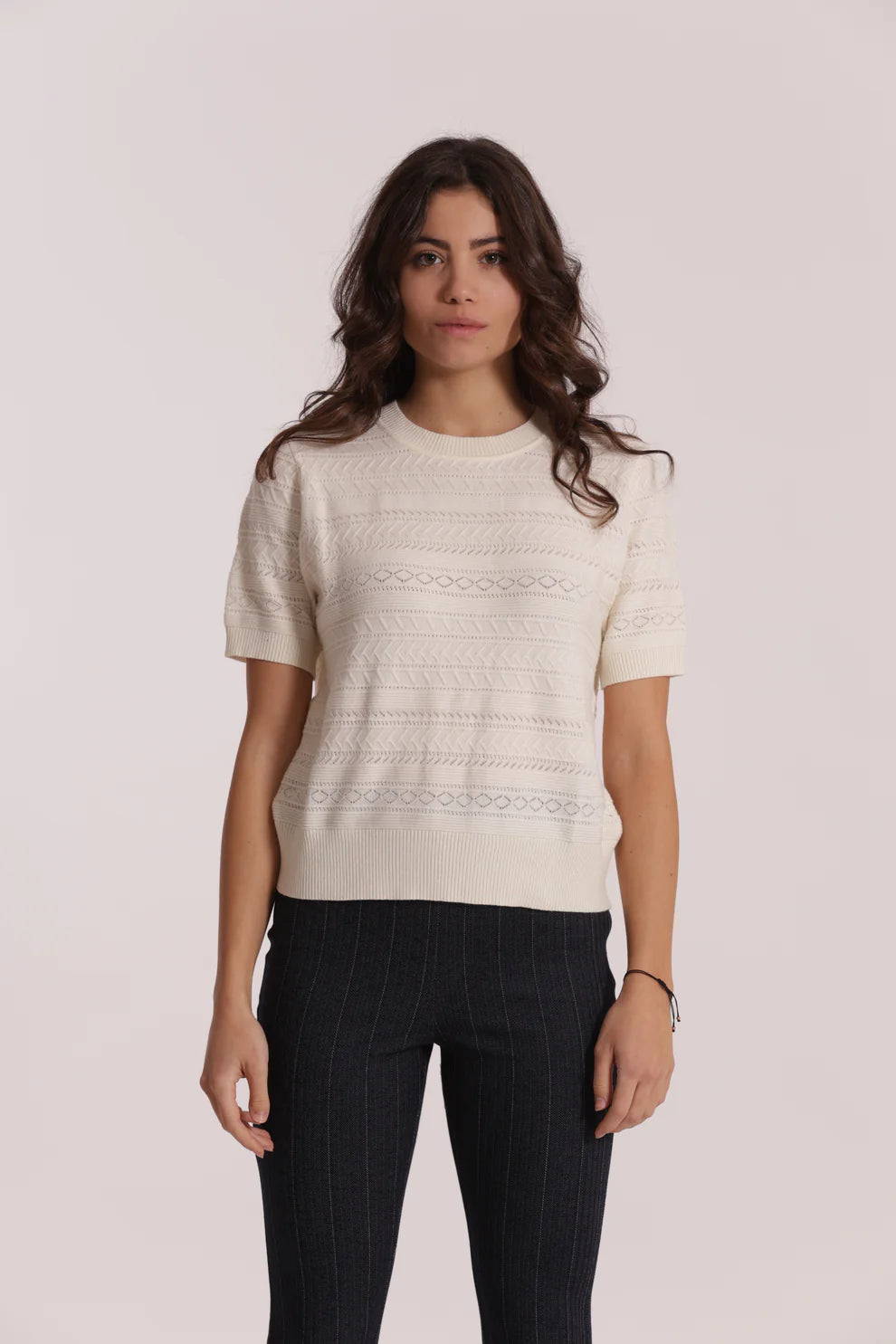 MAGLIA MANICHE CORTE TRAFORATO MIMI-MUA