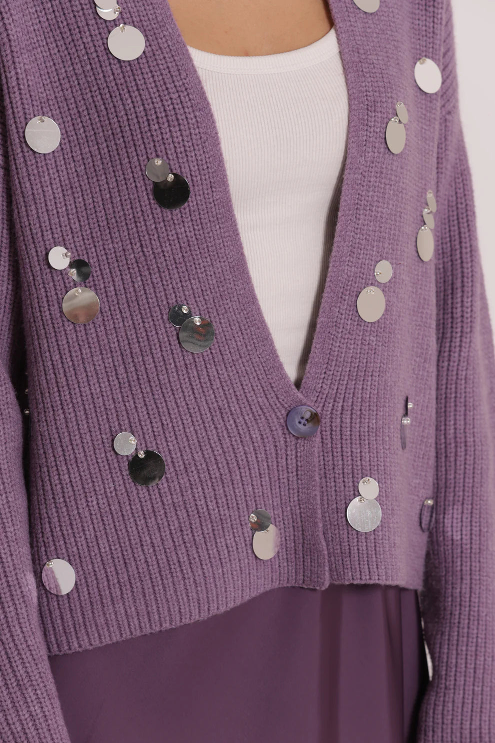 MAGLIA CARDIGAN CON STRASS MIMI-MUA