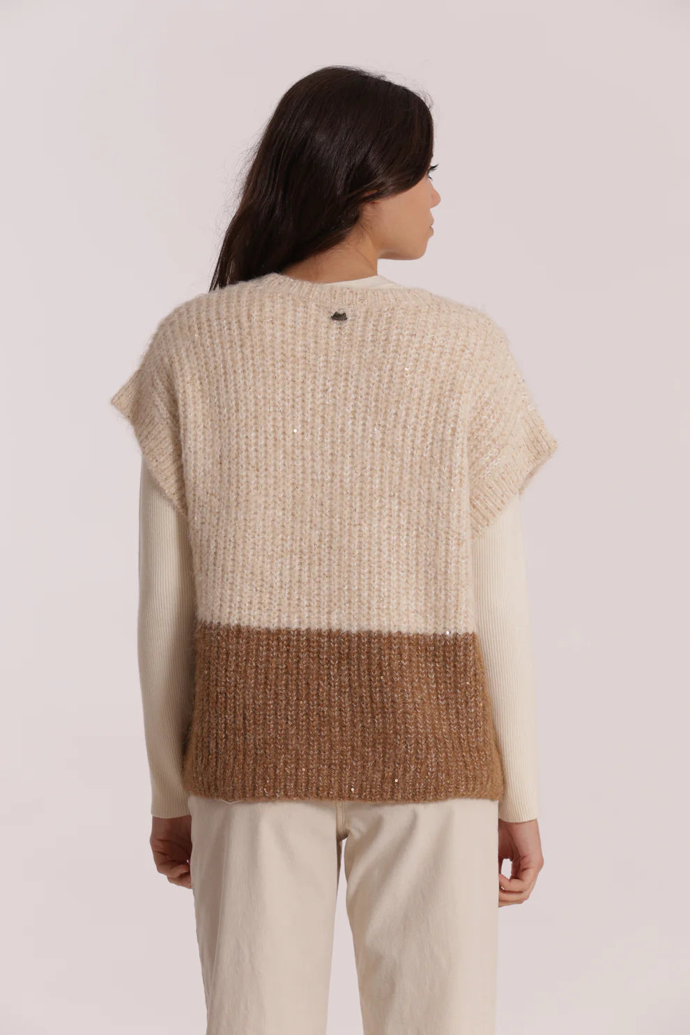 MAGLIA OVER MANICHE CORTE BICOLOR MIMI-MUA