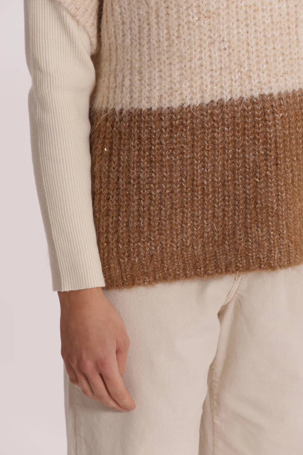 MAGLIA OVER MANICHE CORTE BICOLOR MIMI-MUA