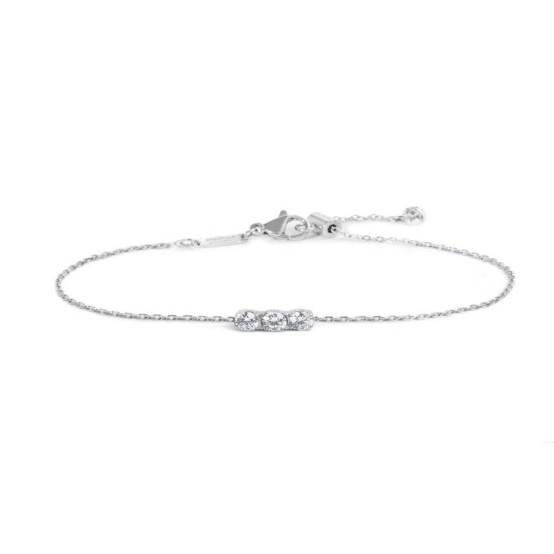 Bracciale catena cutting cross con tre zirconi 3,5mm centrali MARLU'