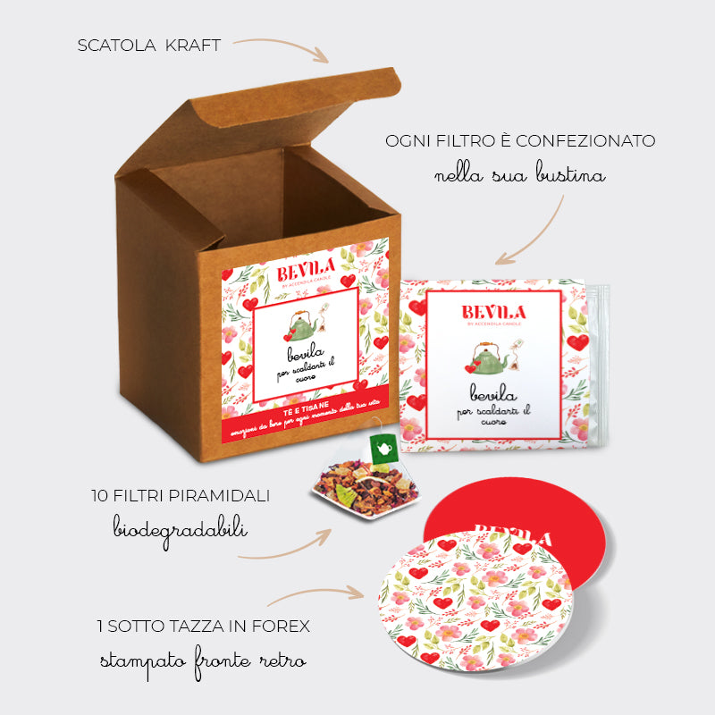 BEVILA CUORE Tè VERDE MELA, ARANCIA E CANNELLA