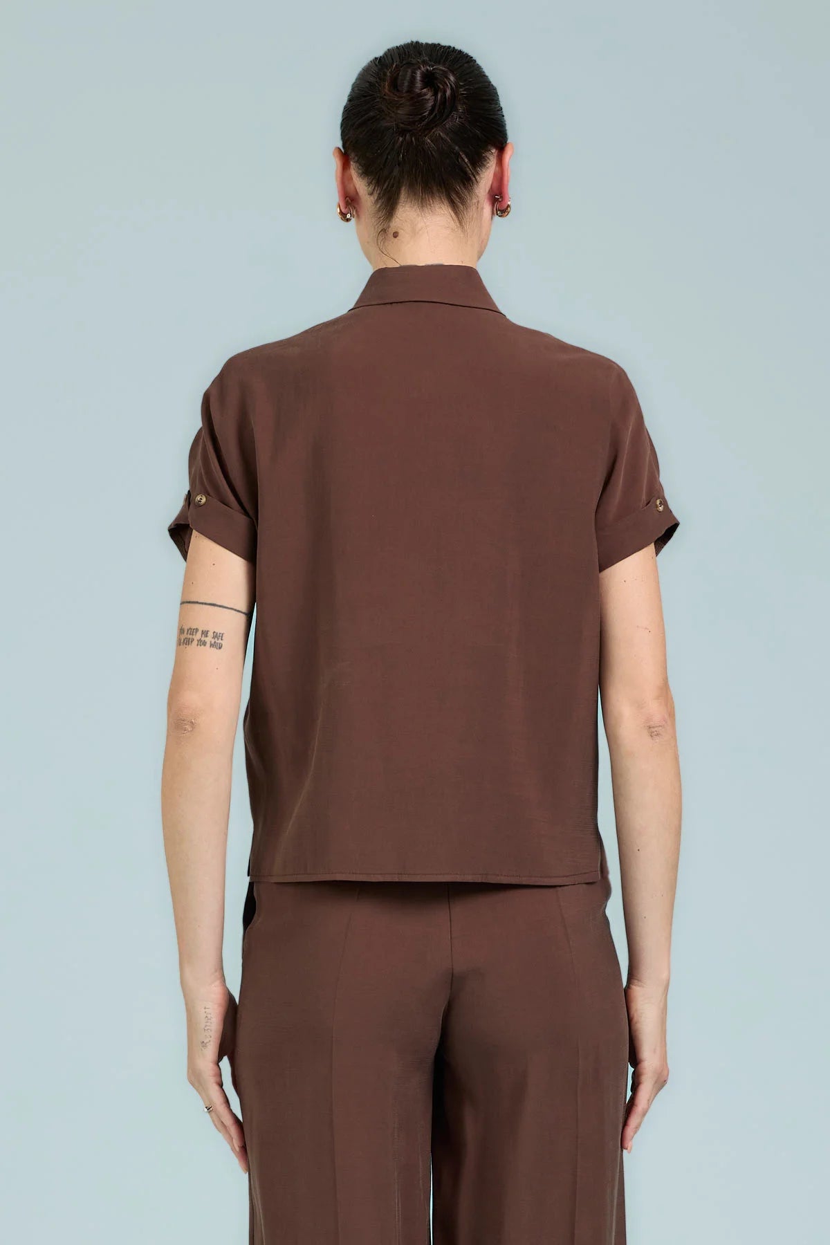 CAMICIA CON BOTTONI MANICHE IN CUPRO TAKE TWO