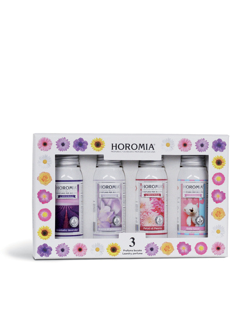Horo3 - Aromatic Lavender, Brezza di Primavera, Petali di Peonia, Baby talco da 50ml