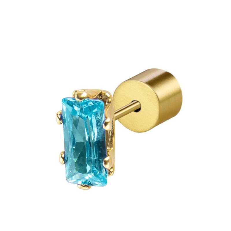 Orecchino a lobo zircone baguette MARLU'