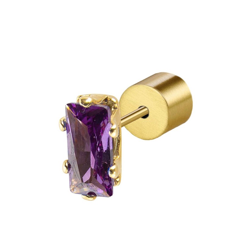 Orecchino a lobo zircone baguette MARLU'