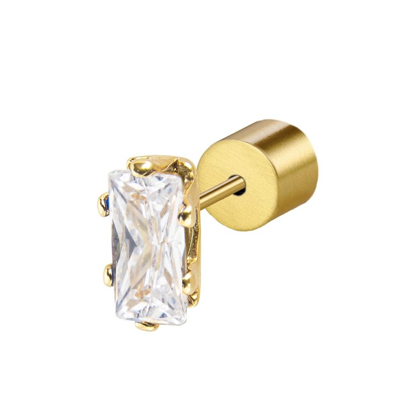 Orecchino a lobo zircone baguette MARLU'