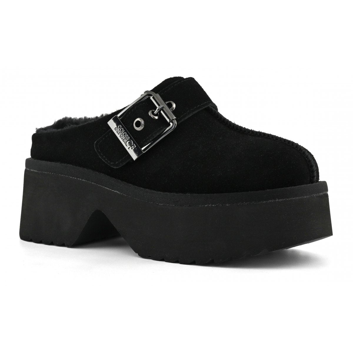 Sabot in pelle scamosciata con suola plateau COLORS OF CALIFORNIA