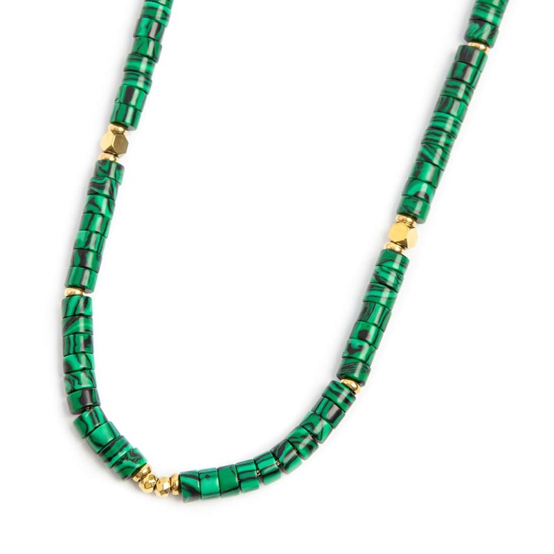 Collana con pietre a rondelle verde MARLU'