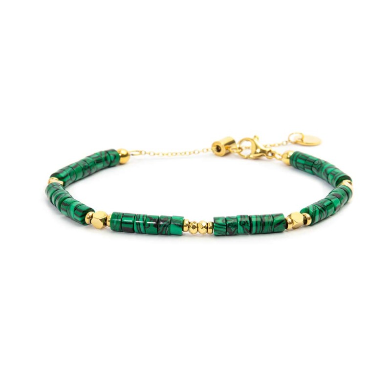 Bracciale con pietre a rondelle verde MARLU'