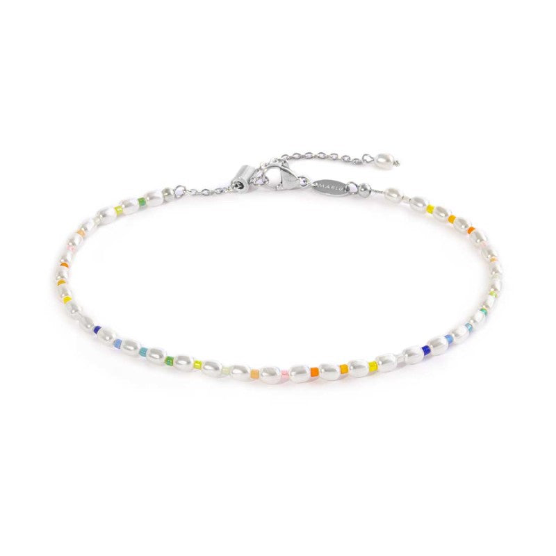 Cavigliera perle irregolari e miyuki multicolor MARLU'
