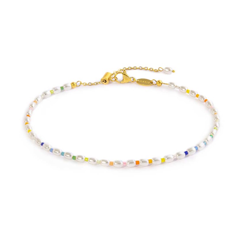 Cavigliera perle irregolari e miyuki multicolor MARLU'