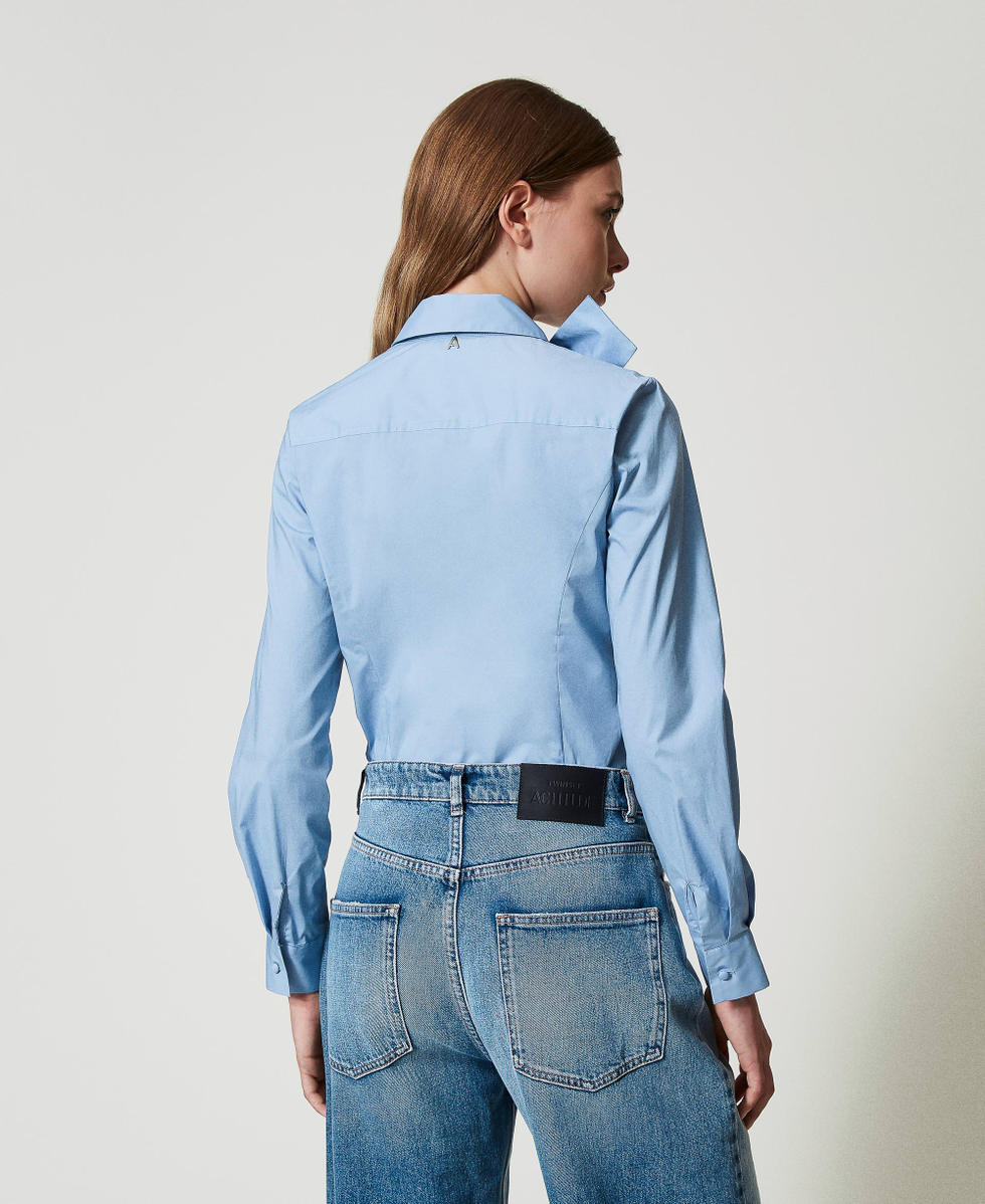 Camicia in popeline con fiocco TWINSET