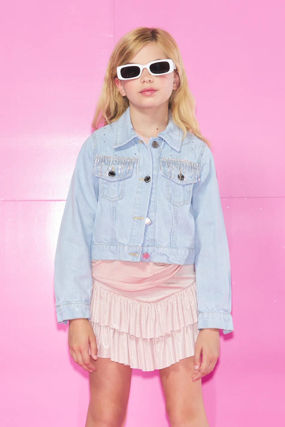 Giubbino in Denim con Strass RELISH
