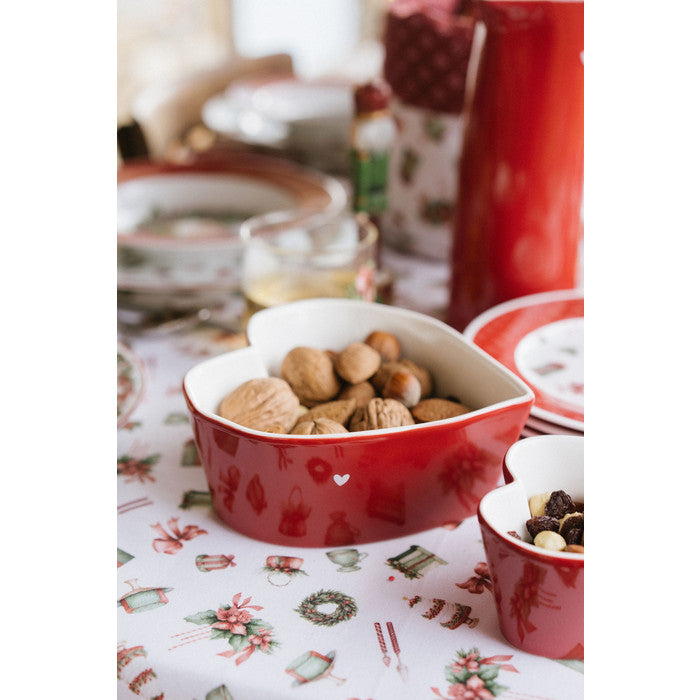 Ciotola a cuore in fine stoneware con scatola – Storia di Natale