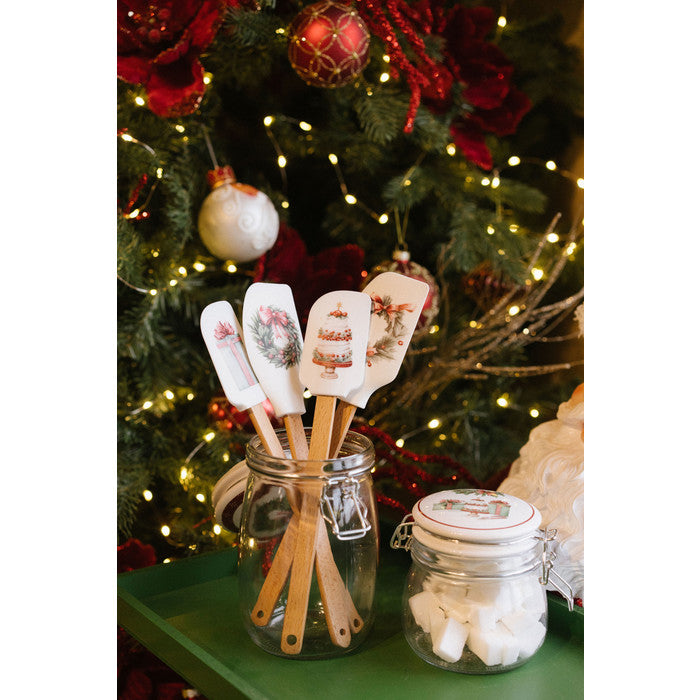 Spatola in silicone con manico in legno – Storia di Natale