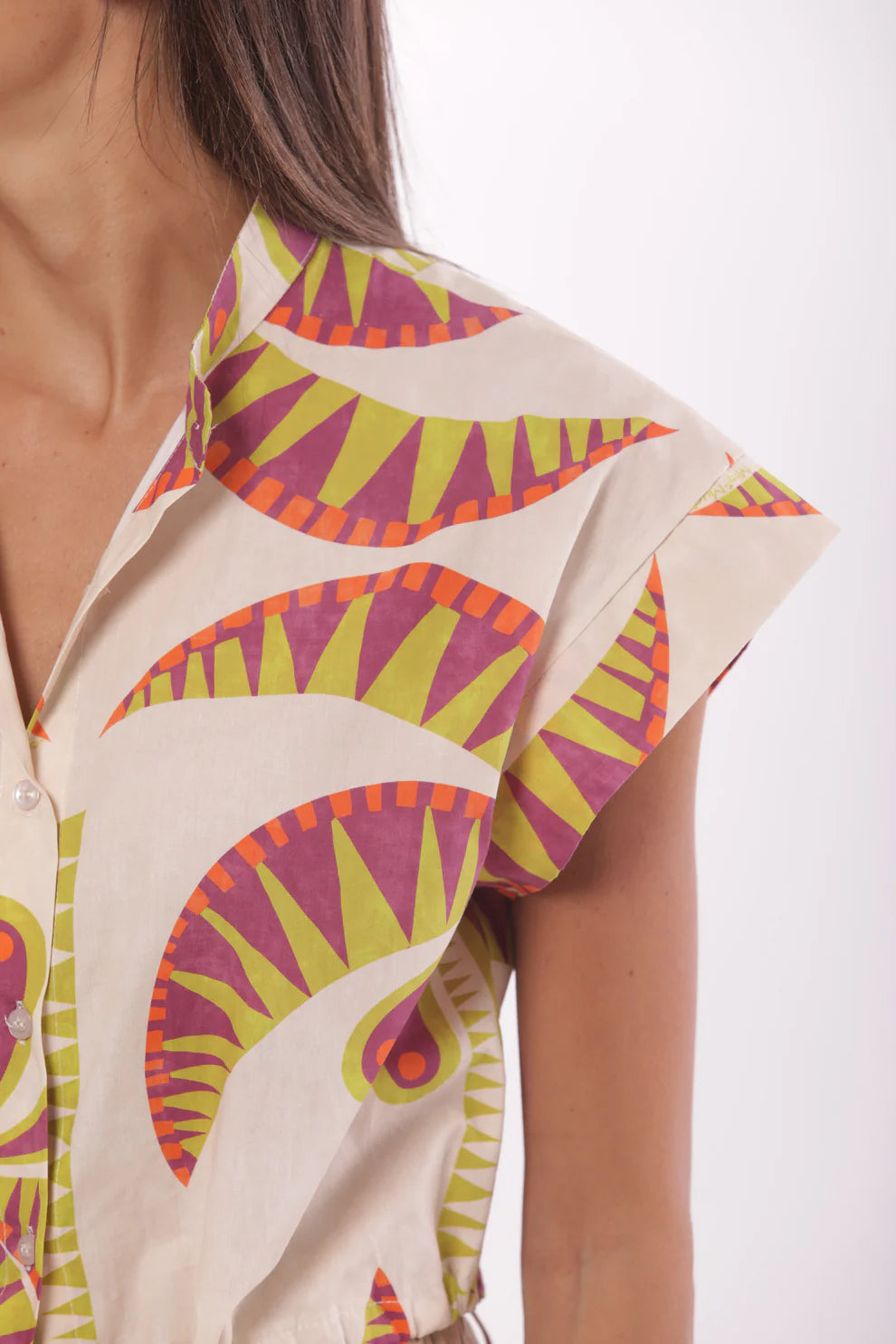 CAMICIA CROPPED FANTASIA PALMS MIMI-MUA