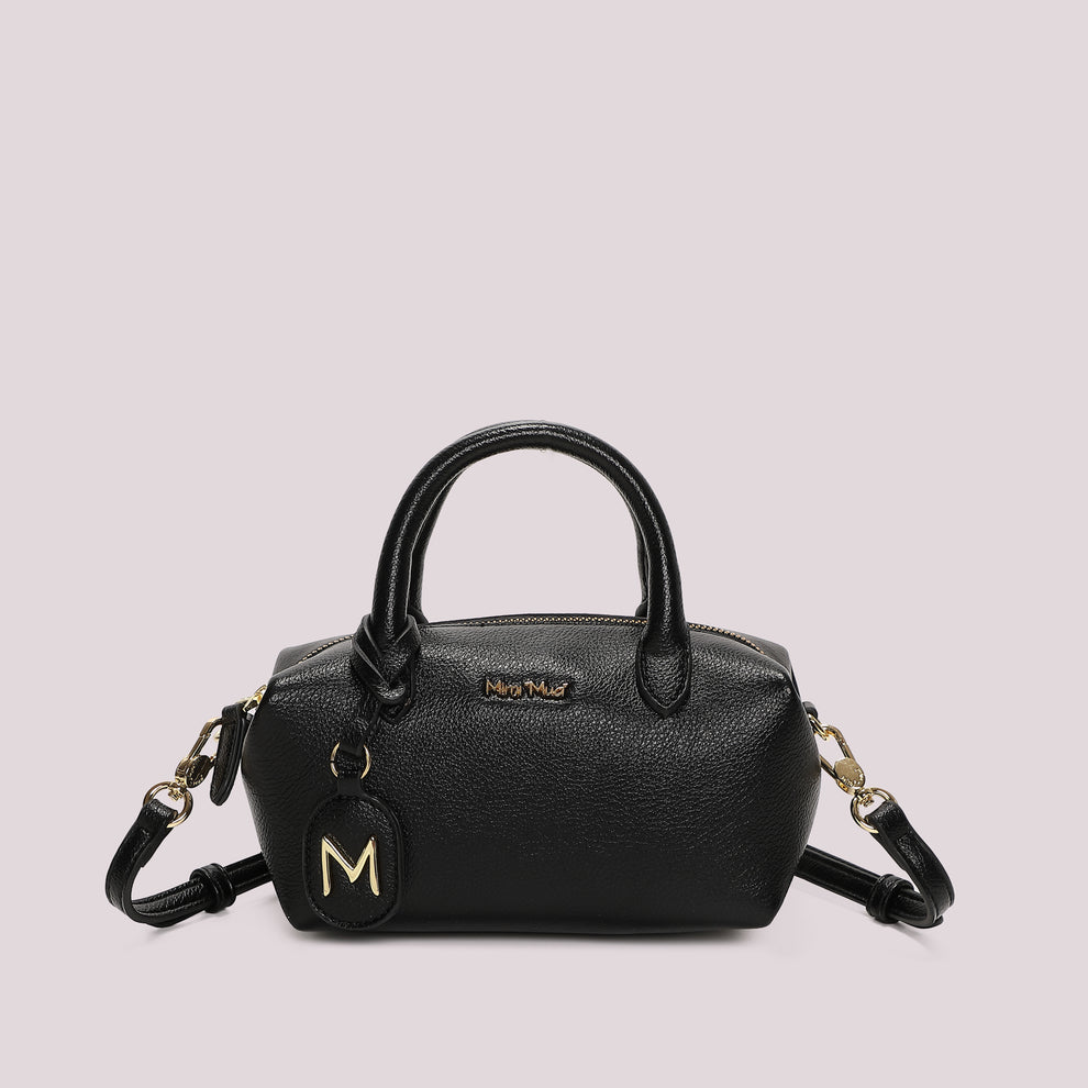 BORSA A BAULETTO PICCOLA CON TARGHETTA LOGATA MIMI-MUA