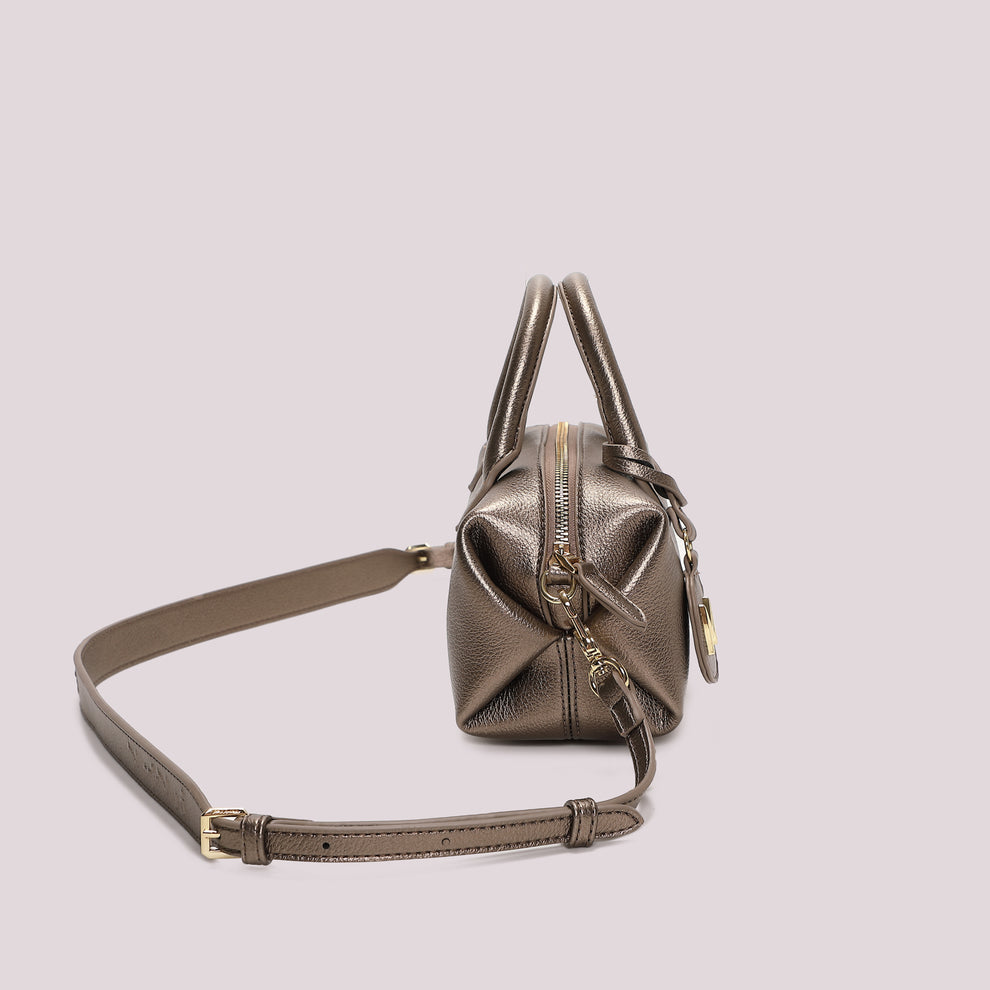 BORSA A BAULETTO PICCOLA CON TARGHETTA LOGATA MIMI-MUA