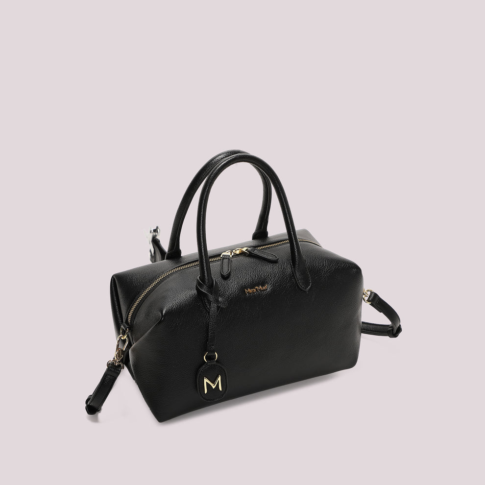 BORSA A BAULETTO MEDIA CON TARGHETTA LOGATA MIMI-MUA