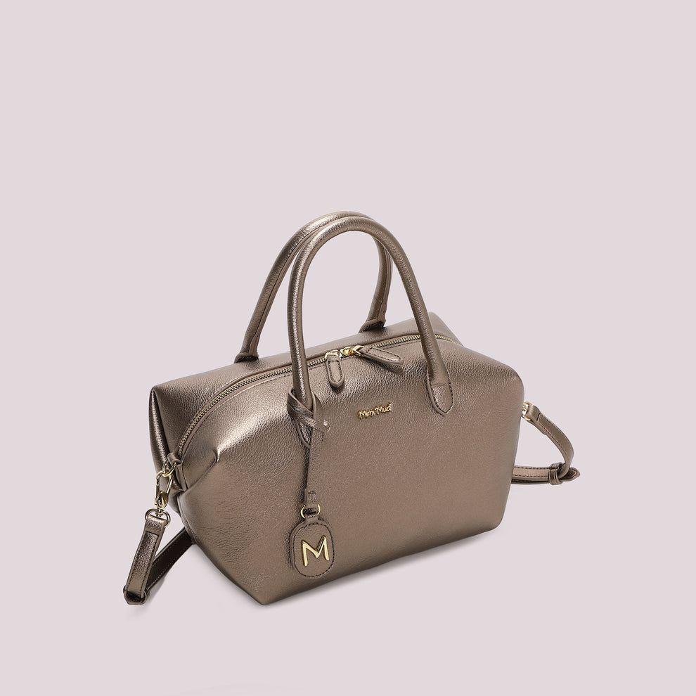 BORSA A BAULETTO MEDIA CON TARGHETTA LOGATA MIMI-MUA